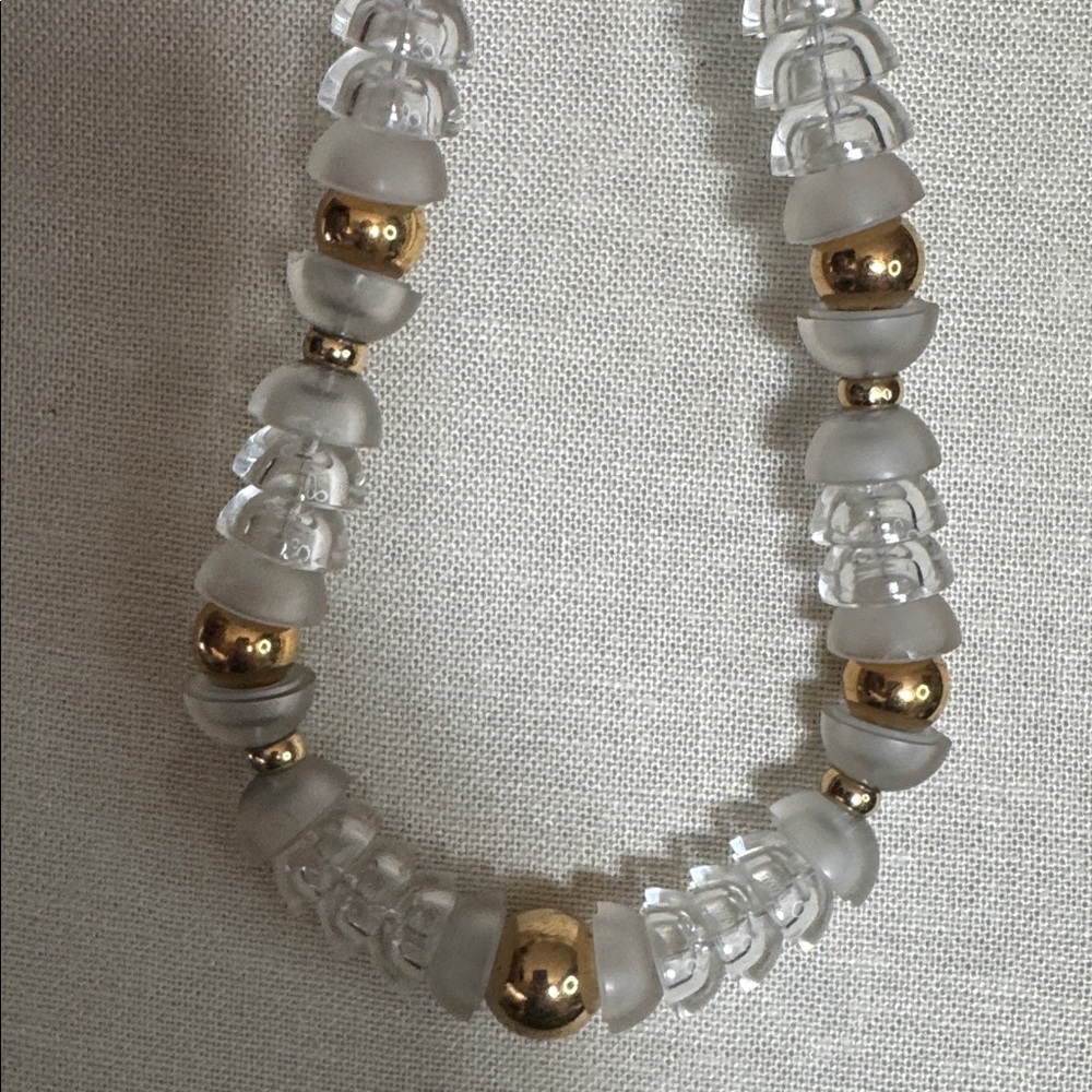 Vintage Napier Frosted Lucite Necklace - Picture 4 of 4